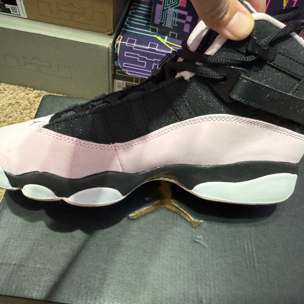 Women's Black and Pink Sneakers